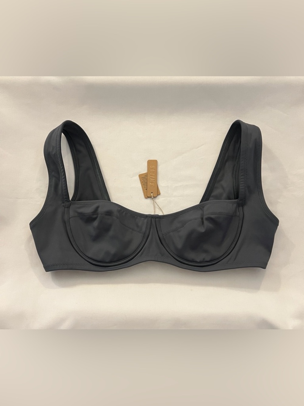 SKIMS Dark Gray Underwire Bikini Top